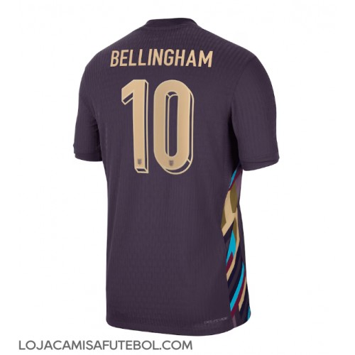 Camisa de Futebol Inglaterra Jude Bellingham #10 Equipamento Secundário Europeu 2024 Manga Curta